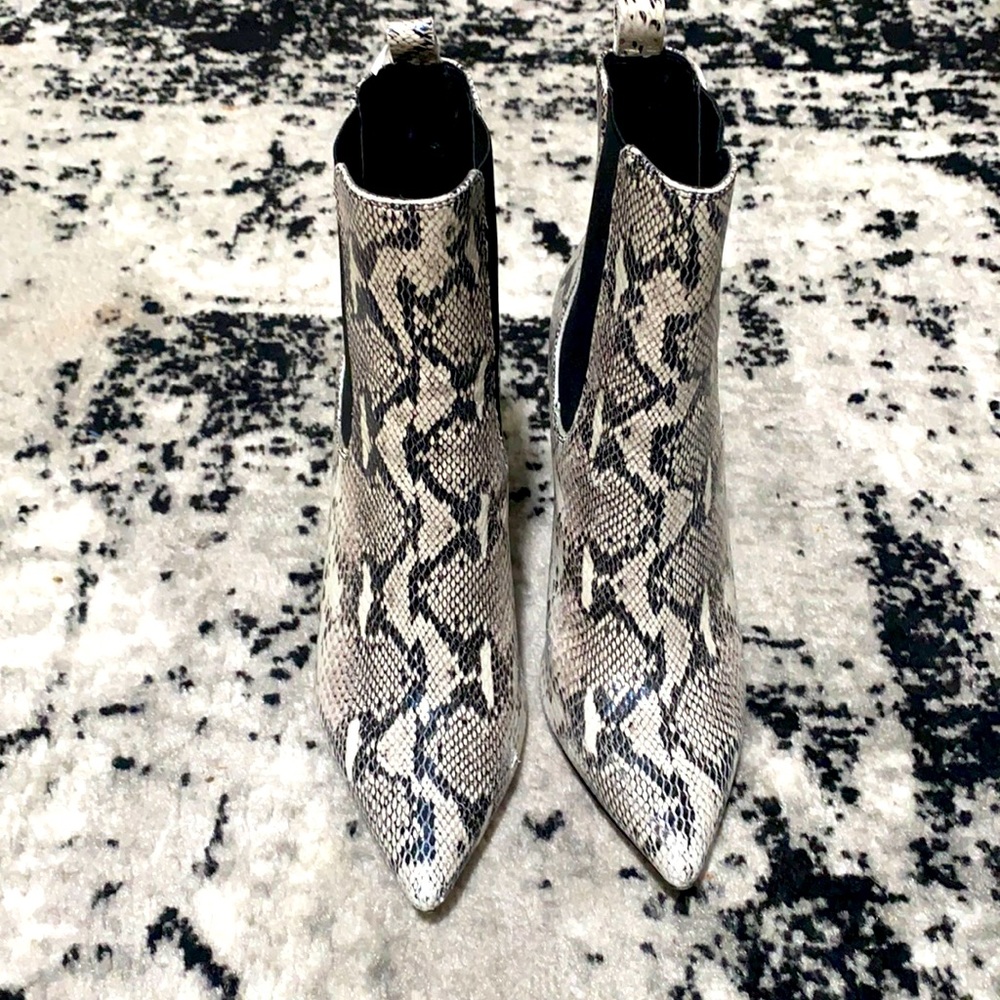 Snake print boots